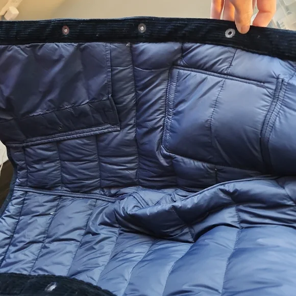 Polo by Ralph Lauren Dark Blue Puffer Jacket with High Collar and Slim Fit
